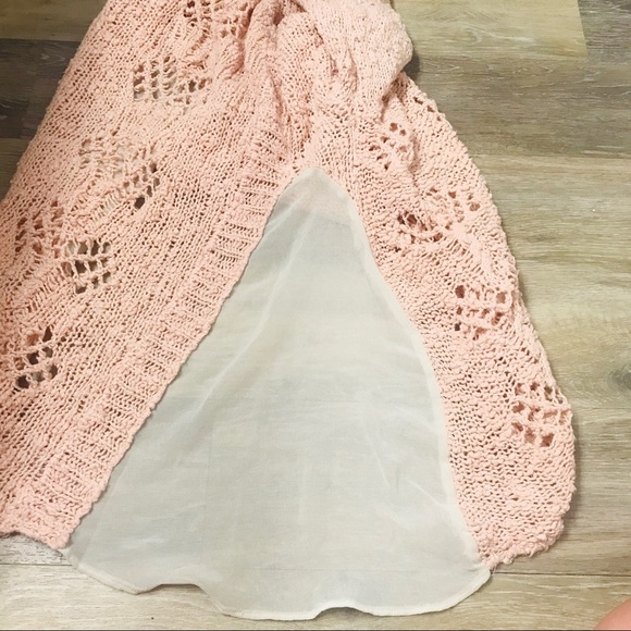 ANTHROPOLOGIE Pink Crochet Sweater Small, cute - Picture 4 of 7